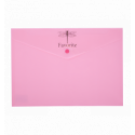 Папка-конверт на кнопке FAVOURITE, PASTEL, A4, розовая