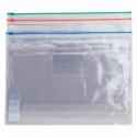 Папка - конверт, на блискавці zip-lock, А4, глянцевий прозорий пластик, кольорова, асорті