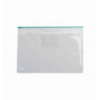 Папка - конверт, на блискавці zip-lock, А4, глянцевий прозорий пластик, зелена ( BM.3946-04 )