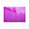 Папка-конверт, на кнопке, А4, глянцевый полупроз.пластик, розовая