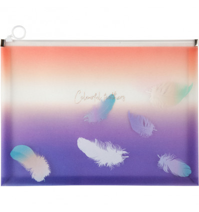 Папка на молнии zip-lock Axent Colourful Feather 1452-92-A, А4+