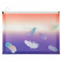 Папка на молнии zip-lock Axent Colourful Feather 1452-92-A, А4+