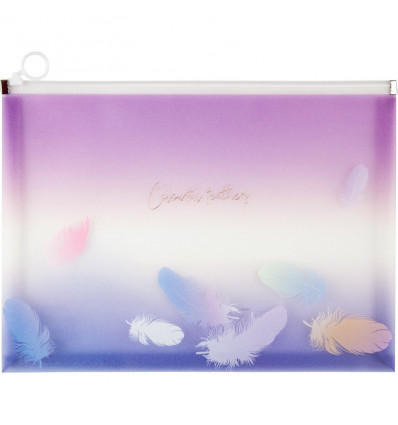 Папка на молнии zip-lock Axent Colourful Feather 1452-93-A, А4+