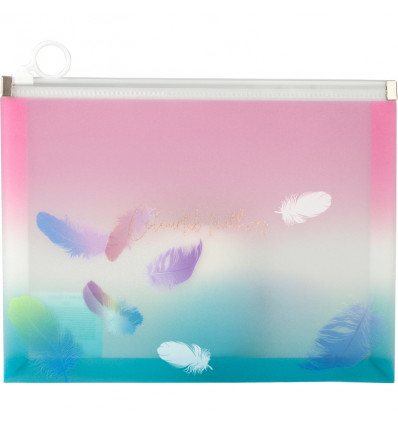 Папка на молнии zip-lock Axent Colourful Feather 1462-91-A, А5+