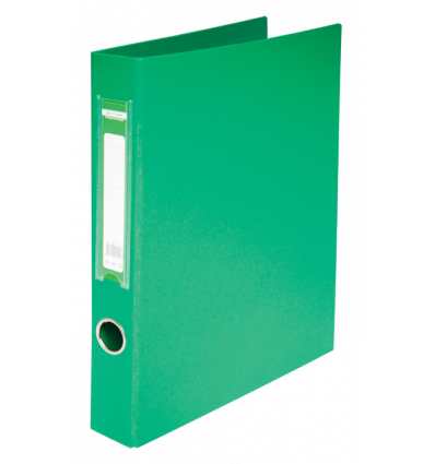 Папка-реєстратор двостороння, 2 D-обр.кільця, А4, ширина торця 40 мм, зелена
