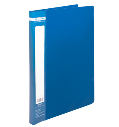 Папка пластиковая с скоросшивателем, JOBMAX, A4, синяя