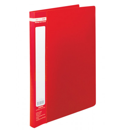 Папка пластикова зі швидкозшивачем, JOBMAX, A4, червона