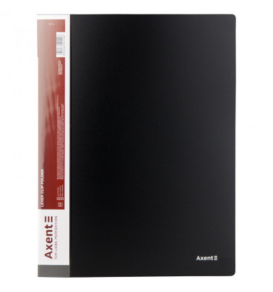 Папка з затиском Axent 1301-01-A, А4, з внутрішнім карманом, чорна