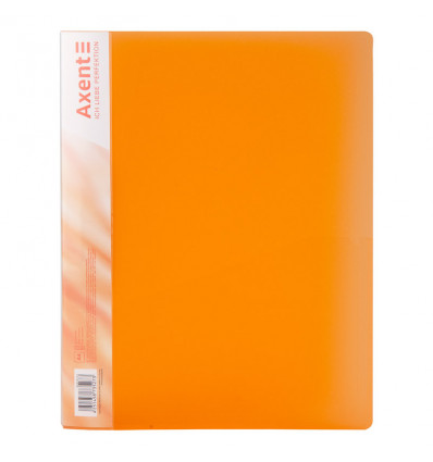 Папка с прижимом Axent 1301-25-A, А4, с внутренним карманом, оранжевая