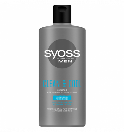 Шампунь SYOSS MEN CLEAN&COOL С ментолом для нормальных и жирных волос 440мл