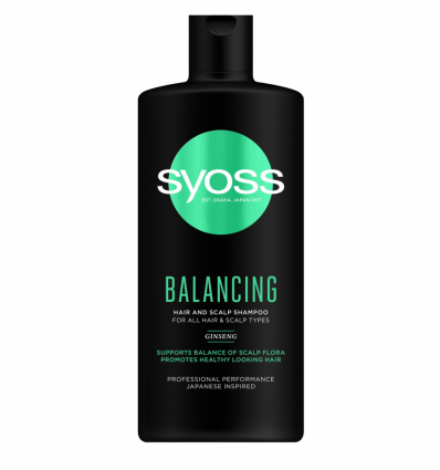 Шампунь SYOSS Balancing с Женьшенем для всех типов волос 440мл