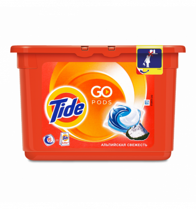 Капсулы для стирки Tide GoPods ALL in1 Альпийская Свежесть 15шт