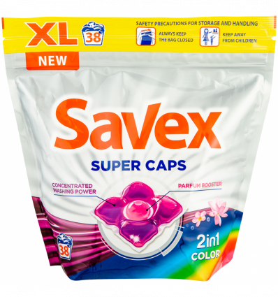Капсулы для стирки Savex Caps 2in1 Color 38шт