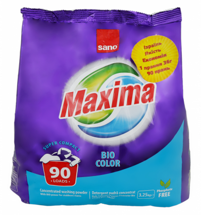 Порошок стиральный Sano Maxima Bio Сolor 3,25кг