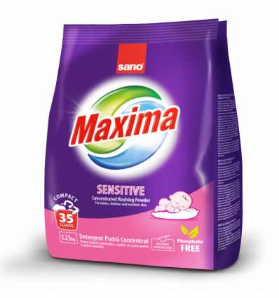 Порошок Sano Maxima Sensitive для стирки вещей младенцев 1,25кг