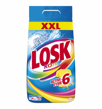 Порошок стиральный Losk Active-Zyme 6 Color автомат 6кг