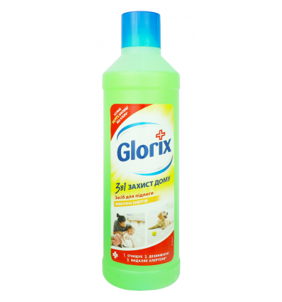 Засіб для миття підлоги Glorix лимонна енергія 1л