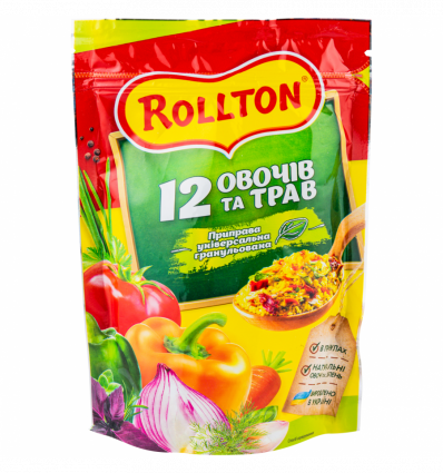 Приправа Роллтон 12 овощ и трав с базиликом и томатом универсальная 200г