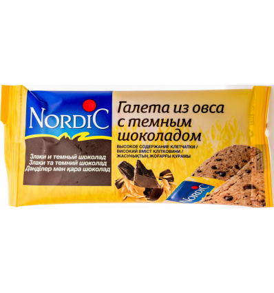 Галети Nordic з вівса з темним шоколадом 30г