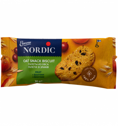 Галеты Nordic из овса с фруктами 30г