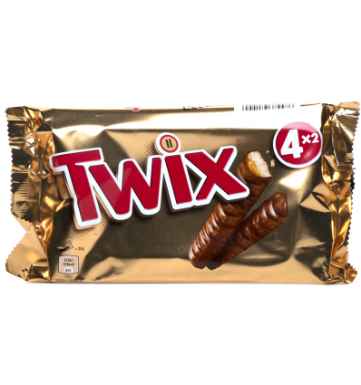 Печиво Twix пісочне з карамеллю в молочному шоколаді 200г