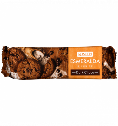 Печенье Roshen Esmeralda сдобное с какао и кусочками глазури 150г