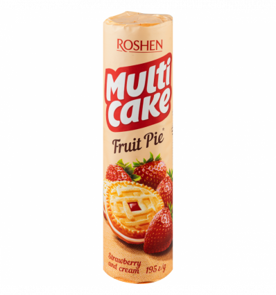 Печиво Roshen Multi Cake цукрове полуниця-крем 195г