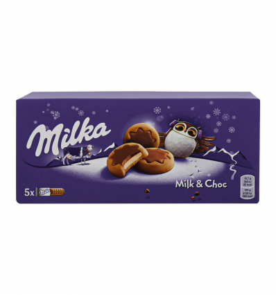 Печенье Milka Milk&Choc с молочной начинкой 187г