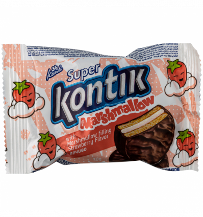 Печенье Konti Super Kontik с начинкой маршмелоу вкус клубники 30г