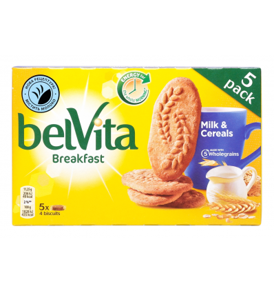 Печенье Belvita Завтрак мультизлаковое с молоком 45г*5шт 225г