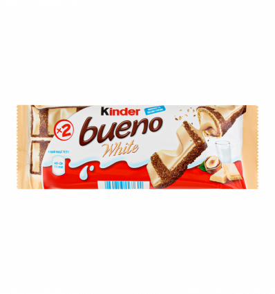 Вафли Kinder Bueno White с молочно-ореховой начинкой 39г