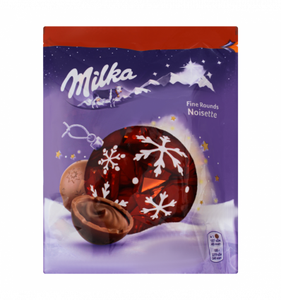 Шоколад Milka молочний в формі кулі з горіховою пастою 90г