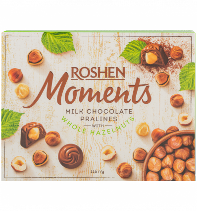 Конфеты шоколадные Roshen Moments с целым фундуком 116г