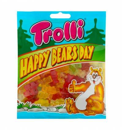 Цукерки Trolli Happy Bears Day жувальні фруктові 100г