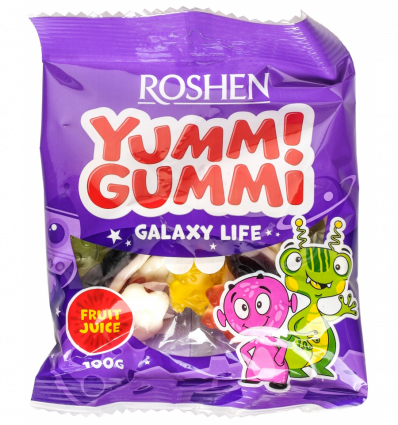 Цукерки Roshen Yummi Gummi Galaxy life желейні 100г