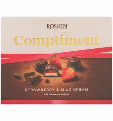 Цукерки Roshen Compliment полуниця та молочний крем 122г