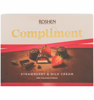 Конфеты Roshen Compliment клубника и молочный крем 120г