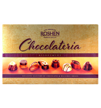 Набір цукерок Roshen Chocolateria шоколадні та пралінові з начинками 194г