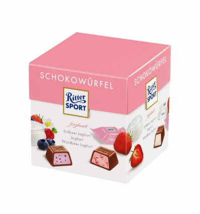 Цукерки Ritter Sport Schokowürfel Joghurt шоколадні 176г