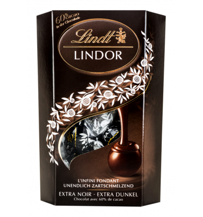 Цукерки Lindt Lindor з гіркого шоколаду 200г