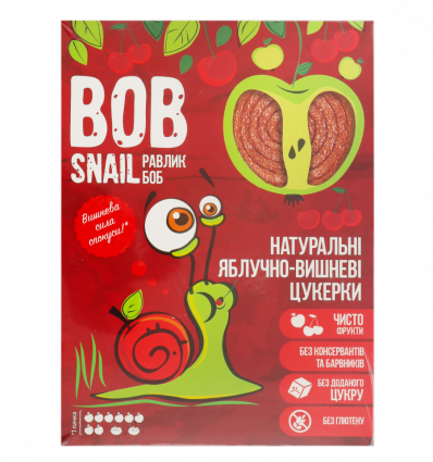 Цукерки Bob Snail натуральні яблучно-вишневі 120г