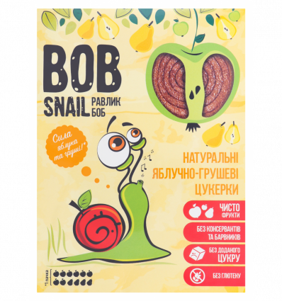 Цукерки Bob Snail натуральні яблучно-грушеві 120г