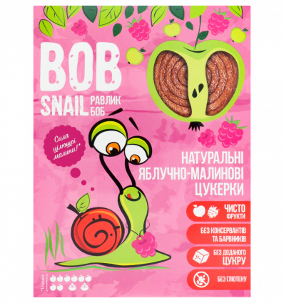 Цукерки Bob Snail натуральні яблучно-малинові 120г