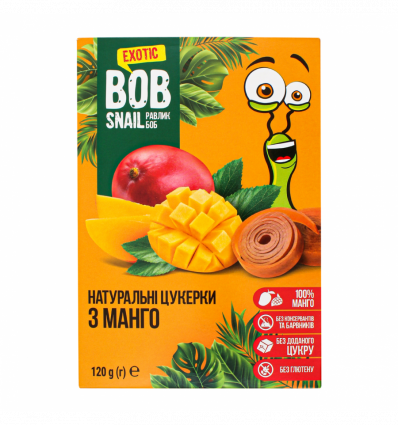 Цукерки Bob Snail Exotic Манго фруктові 120г