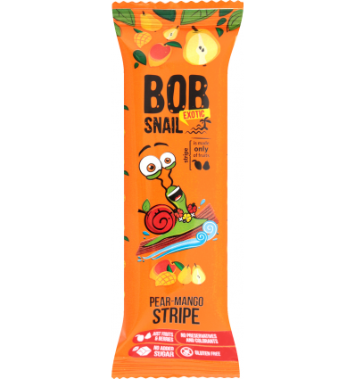 Конфеты Bob Snail грушево-манговый страйп 14г