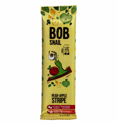 Конфета фруктово-ягодная Bob Snail Грушево-яблочный страйп 14г