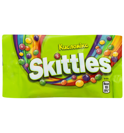Драже жувальні Skittles Кисломікс в цукровій оболонці 38г