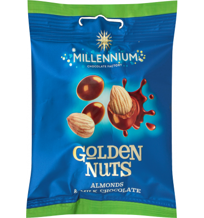 Драже Millenium Golden Nuts Миндаль в молочном шоколаде 100гр