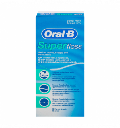 Нить зубная Oral-B Superfloss 50шт/уп