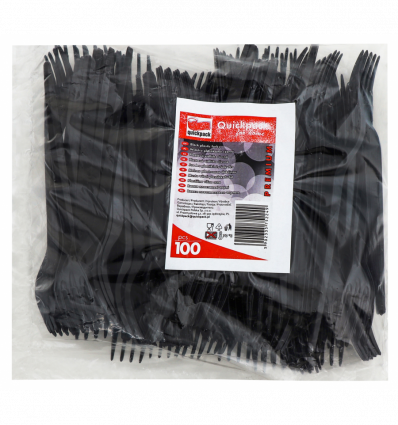 Виделки пластикові Quickpack for home чорні 100шт